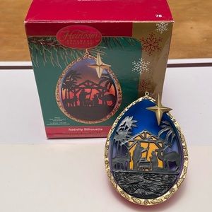 Nativity Illustrates with tree light ornament